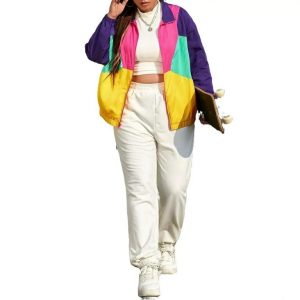 80s & 90s Retro Windbreaker Jacket - Unisex Color Block Party Jacket