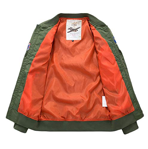 Mens Apollo NASA Patches Slim Fit Bomber Jackets Windbreaker