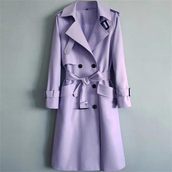 511gbWDD3SL.jpg Women Elegant Long Coats And Jackets Lapel Belted Trench Coat Office Windbreaker Outerwear