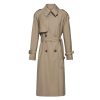 Women's Windbreaker With Belt Solid Jackets Long Trench Coat Lapel Double Breasted Coat