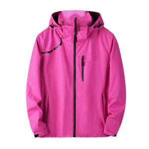 Men&Women Waterproof Softshell Jacket Hunting Camping Windbreaker Outdoor Coat Tactical Clothing Outwear s9 Red XXL