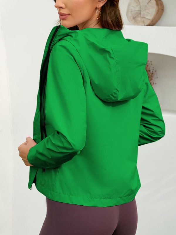 Womens Rain Jacket Waterproof Packable Raincoat with Hood for Travel Outdoor Active Windbreaker Jacket