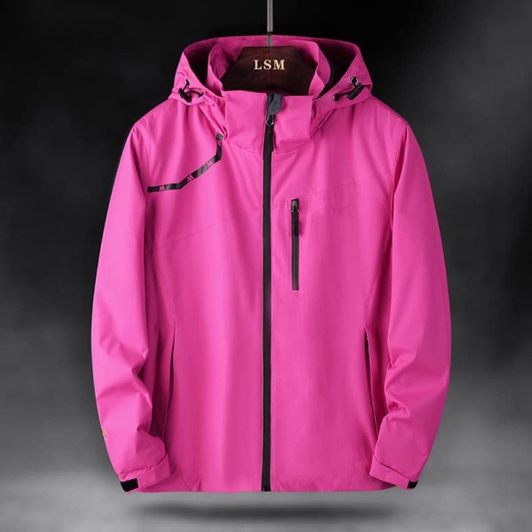 Men&Women Waterproof Softshell Jacket Hunting Camping Windbreaker Outdoor Coat Tactical Clothing Outwear s9 Red XXL