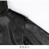 Women Long Leather Trench Coat For Belt Double Breasted Loose Windbreaker