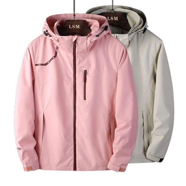 Men&Women Waterproof Softshell Jacket Hunting Camping Windbreaker Outdoor Coat Tactical Clothing Outwear s8 Black XS