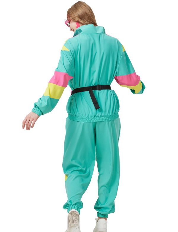 51vRMso7gCL.jpg 80s Tracksuit for Women Retro Windbreaker Outfit 90s Color Block Sportswear Set with Jacket Sweatpants