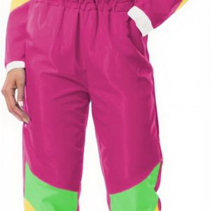 51xnvpnmuWL.jpg Women's Color Block 2 Piece 80s 90s Windbreaker Outfits Long Sleeve Zip Front Crop Top Tracksuit Set