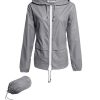 Women's Lightweight Hooded Raincoat Waterproof Packable Active Outdoor Rain Jacket (S-3XL)