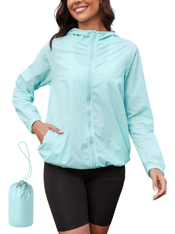 614xZWXwitL.jpg Rain Jacket Women Lightweight Waterproof Windbreaker Jacket Hooded Packable Rain Coats for Women with Pockets S-XXL