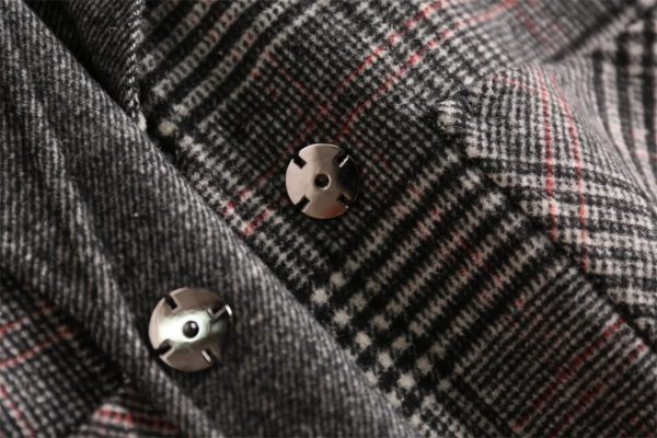 Women Winter Wool Plaid Coat Office England Style Cashmere Coat Three Quarter Windbreaker Jackets Coats