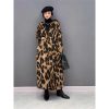 6175fuGFZ8L.jpg Women Leopard Long Coats And Jackets V-Neck Single Breasted Winter Trench Coat Loose Windbreaker Outerwear