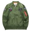 Mens Apollo NASA Patches Slim Fit Bomber Jackets Windbreaker