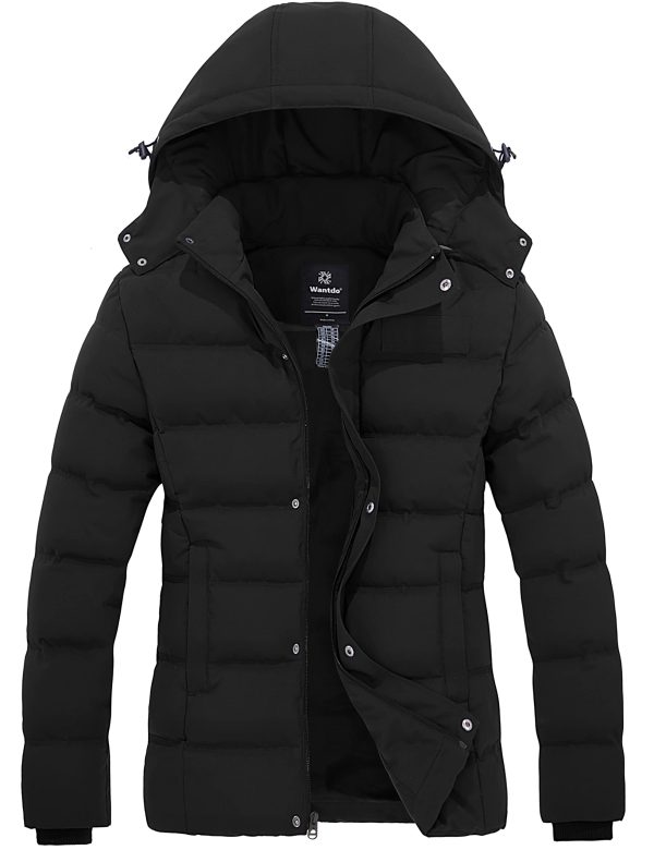 Women's Hooded Warm Winter Coat Quilted Thicken Puffer Jacket with Removable Hood