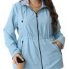 Women's Casual Reversible Coat Plus Size Floral Print Windbreaker Lightweight Jacket with Hood