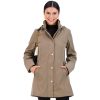 61GgdethNiL.jpg Jones NY Rain Jacket Women - Women's Spring Jacket with Hood - Long Womens Rain Coat - Waterproof Windbreaker for Women