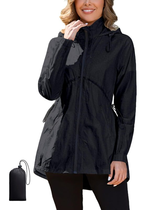 61Kp1FDahXL.jpg Rain Jacket Women Lightweight Waterproof Windbreaker Jacket Women Packable Raincoat with Pockets S-XXL