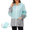 Women Rain Coats Lightweight Waterproof Outdoor Rain Jacket with Hood Packable Raincoats