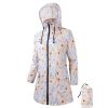 Women Waterproof Lightweight Rain Jacket Outdoor Hooded Raincoat