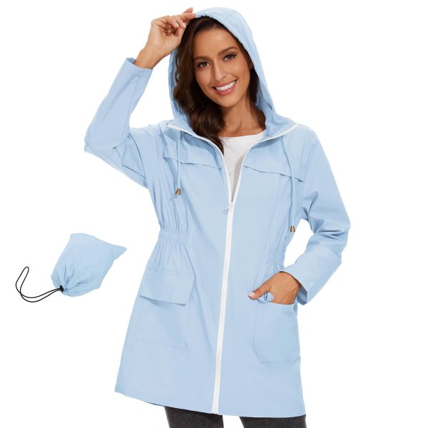 61R6W6JfvpL.jpg Rain Jacket Women Waterproof with Hood Windbreaker Jacket Travel Rain Coat Packable Lightweight Long Raincoat