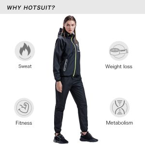 61UvyoX1myL.jpg HOTSUIT Sauna Suit Women Durable Boxing Sweat Suits Gym Workout Exercise Sauna Jacket Pants