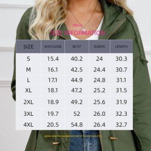 61Wva4axVGL.jpg Women Trench Coat Windbreaker Zip Up Jacket With Pockets Casual Long Sleeve Outwear with Waist Drawstring