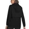 Rain Jacket Women with Hooded Lightweight Waterproof Raincoats Packable Zipper Pockets Windbreakers