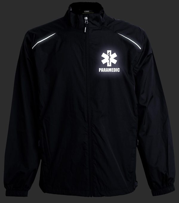 Paramedic windbreaker, with Reflective decoration both front and back, thin windbreaker without lining.