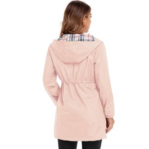 Rain Coat for Women Waterproof with Hood Lightweight Women's Rain Jacket Outdoor Trench Windbreaker Long Raincoats