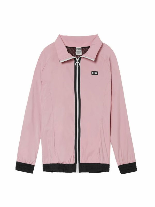 Pink Anorak Windbreaker Jacket Full Zip Color Rose Pink Size XS/Small New