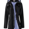 Women's Long Rain Jacket Waterproof Rain Coat with Hood Outdoor Light Raincoats Windbreaker