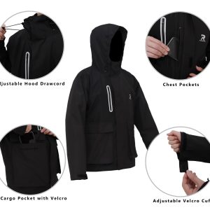 61i4jfSv16L.jpg Rain Suits for Men Women Waterproof Rain Gear Jacket with Bib Pants Foul Weather Gear for Fishing Sailing