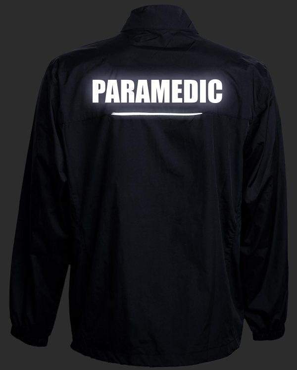 Paramedic windbreaker, with Reflective decoration both front and back, thin windbreaker without lining.