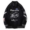Varsity Jacket Men Vintage Racing Car Letterman Nascar Graphic Fall Black Racer Baseball Oversized Coats Women