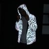 Reflective Light Jacket Men Women Mesh Style Noctilucent Zebra Jackets Waterproof