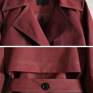 61quSD4nPSL.jpg Women Elegant Long Trench Coat For Lapel Belted Coats And Jackets Office Windbreaker Outerwears