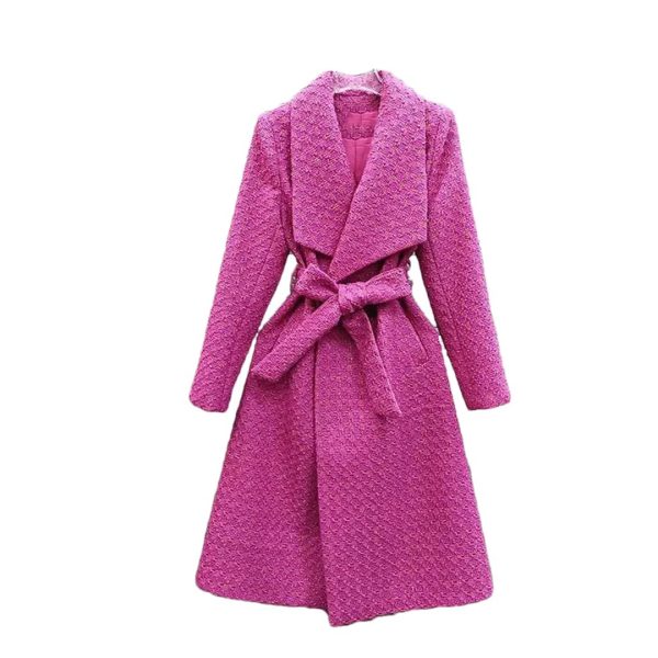 Women Fall Winter Long Woolen Coats Fashion Warm Wool Windbreaker Jackets Long Sleeve Dark Button Outwear Female