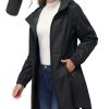 Women's Waterproof Long Rain Coats Packable Rain Jacket with Hood Trench Coats Windbreaker