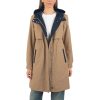 Tanya Womens Hooded Rain Jacket Long Raincoat Trench Coat Windbreaker