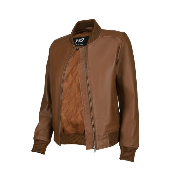 710Kq08CBRL.jpg Classical Varsity Style Leather Jacket Women - Casual Fashion Windbreaker Moto Biker Genuine Leather Bomber Jacket Women