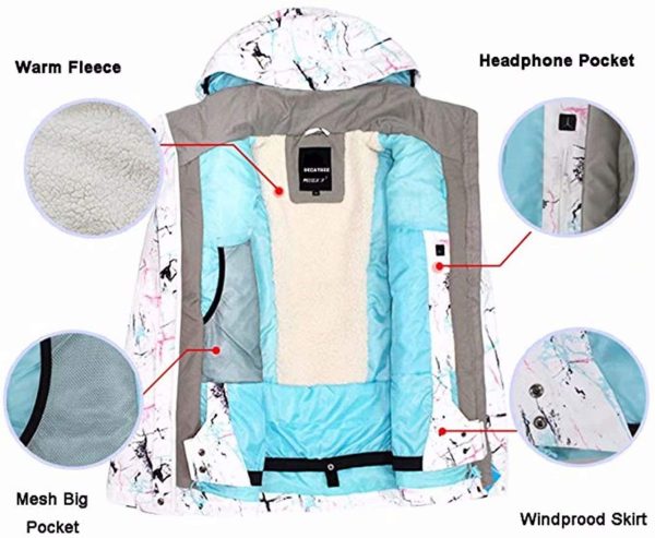 Women's Waterproof Ski Jacket Snowboard Mountain Coat Windproof Winter Warm Snow Rain Coat