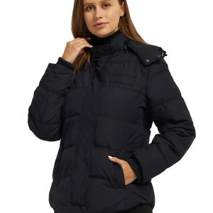 7112Ss8RzCL.jpg Women's Hooded Warm Winter Coat Quilted Thicken Puffer Jacket with Removable Hood