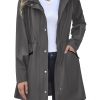 Raincoat Women Waterproof Long Hooded Rain Jacket Trench Coats Windbreaker Travel Jacket