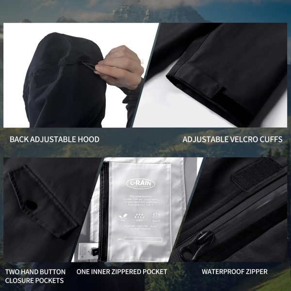 Hard Shell Rain Jacket with Hood for Women - Lightweight Outdoor Waterproof and Windbreaker Rain Coat