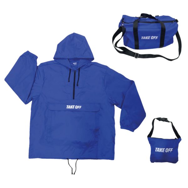 TAKE OFF 3-in-1 Convertible Waterproof Rain Jacket & Travel Duffle Bag for Men & Women – Lightweight Packable Windbreaker with