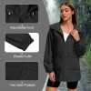 Women Rain Jacket with Hood Lightweight Rain Coats for Women Trench Waterproof Windbreaker With Back Pockets
