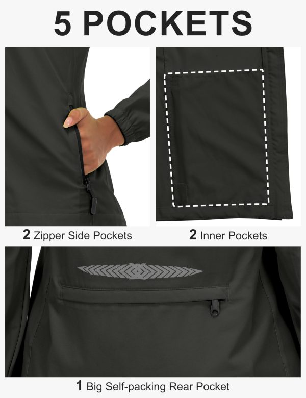 Women's Lightweight Waterproof Cycling Jacket with Removable Sleeves for Biking Running Golf