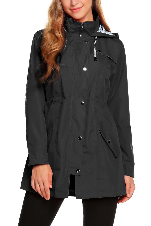 Womens Lightweight Hooded Waterproof Active Outdoor Rain Jacket S-XXL