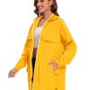 Women Waterproof Hiking Raincoat Outdoor Lined Rain Jacket Lightweight Hooded Jackets Trench Coats