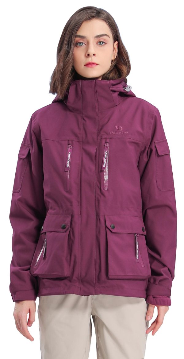 Women's Waterproof Ski Jackets 3 in 1 Snow Jackets Hooded Fleece Winter Coats Windbreaker Snowboard Jackets