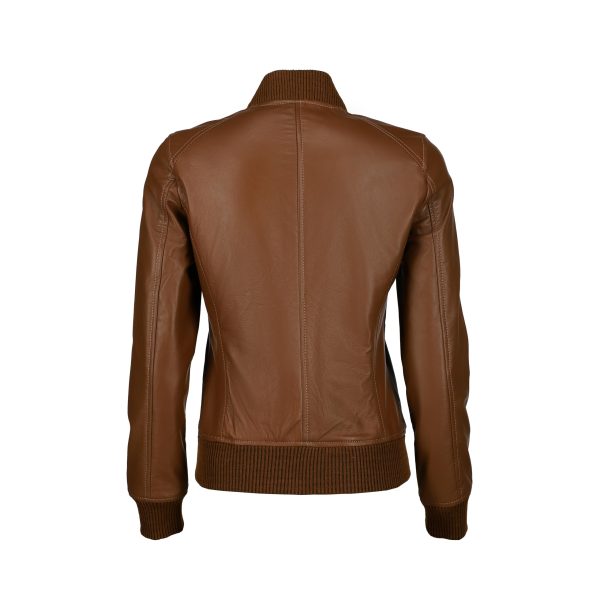 71H15IALJtL.jpg Classical Varsity Style Leather Jacket Women - Casual Fashion Windbreaker Moto Biker Genuine Leather Bomber Jacket Women